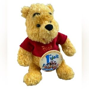 Disney Parks Winnie the Pooh Stuffed Animal w/1st Visit Disneyland Pin